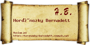 Horánszky Bernadett névjegykártya