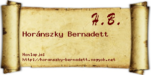 Horánszky Bernadett névjegykártya